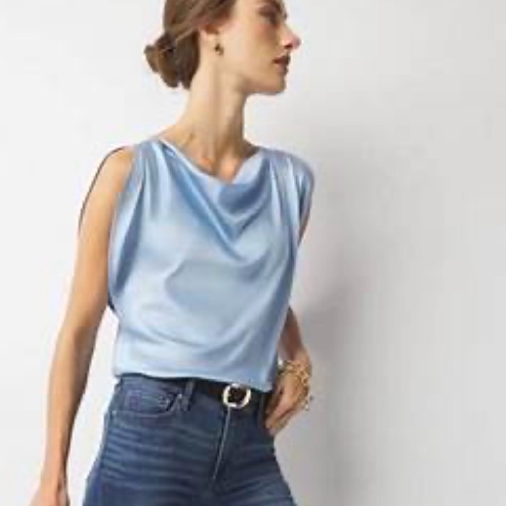 WHBM Satin Petal Sleeve Blouse Top NWT! Size XS